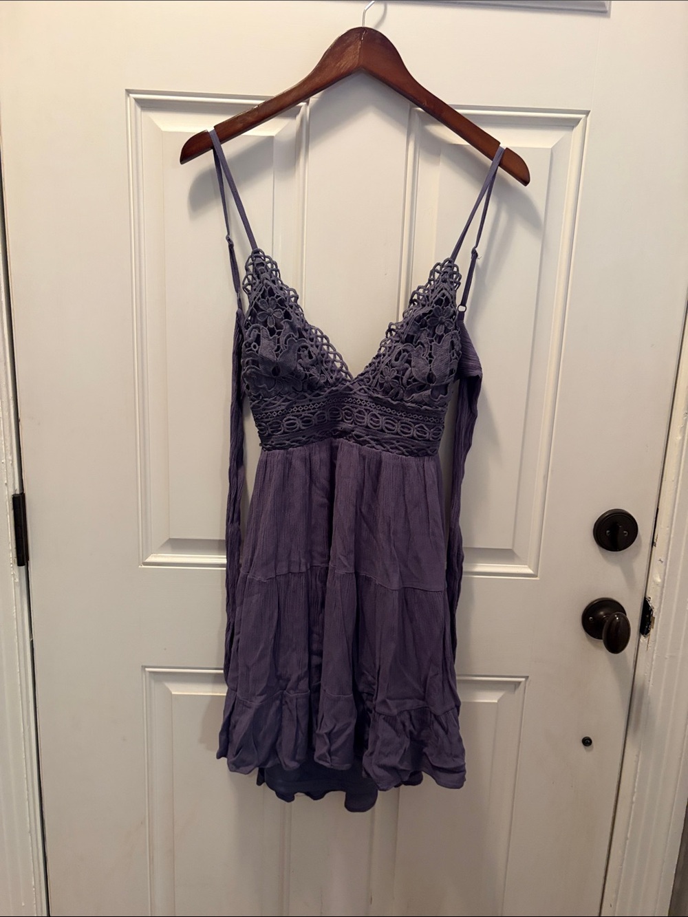 Windsor Lavender Crochet Lace Spaghetti Strap Chemise